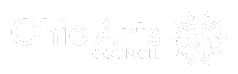 Logo that reads "Ohio Arts Council" with a circular symbol to the right.